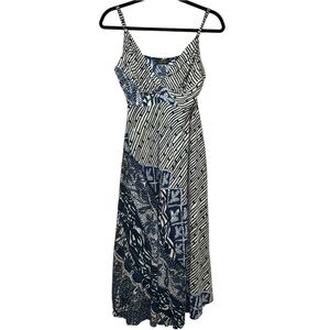 Jams World Blue Cream Sundress Sleeveless Midi